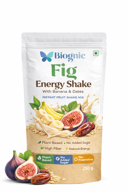 Biognic Fig Energy Shake – Instant Fruit Shake Mix with Banana & Dates (200 g)